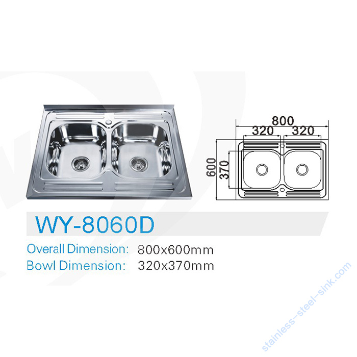 Double Bowl Kitchen Sink WY-8060D