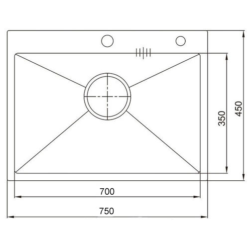 Single Bowl Handmade Kitchen Sink 7045B