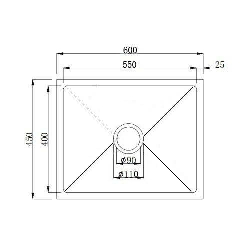 Single Bowl Handmade Kitchen Sink 6045