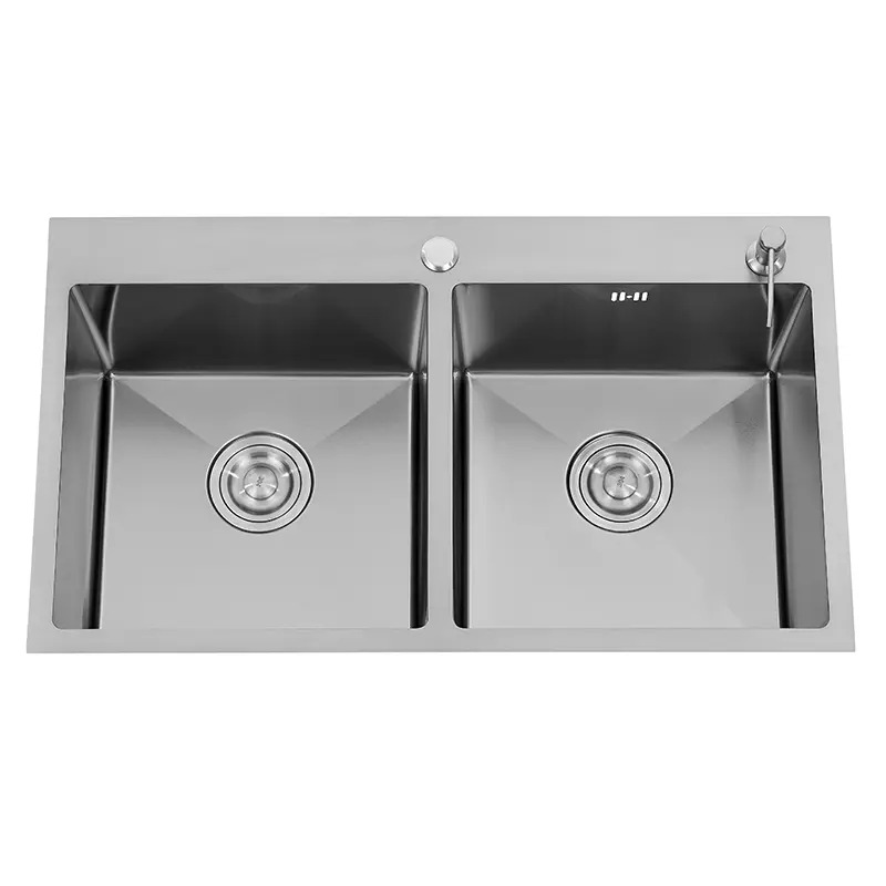 Double Bowl Handmade Kitchen Sink 7843D