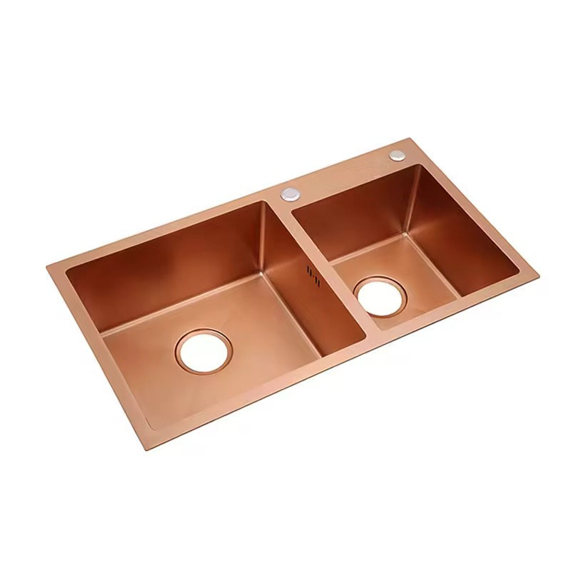 Double Bowl Handmade Kitchen Sink 7843DL RG